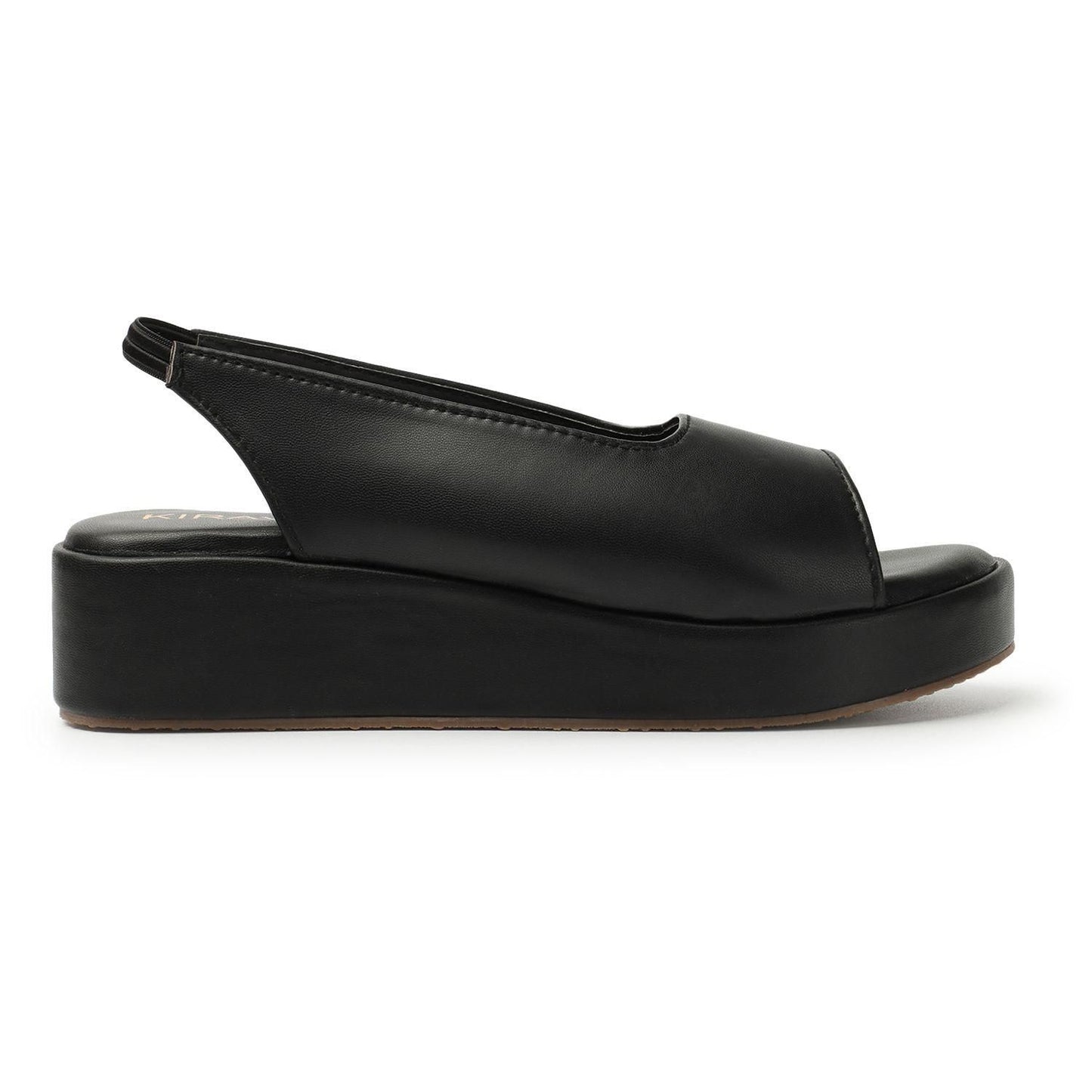 Kiravi Closed Back Strap Black Wedges