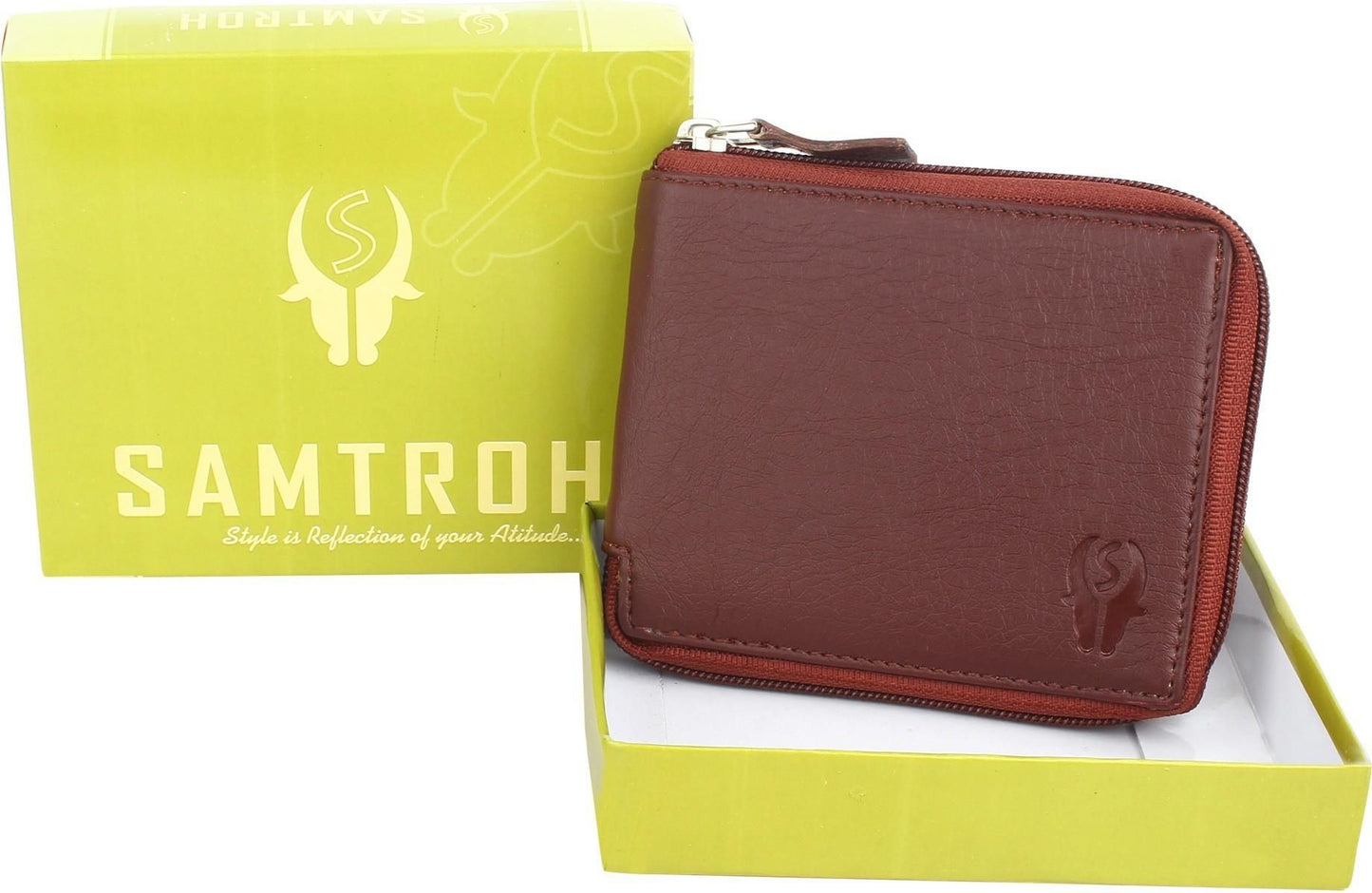 SAMTROH Men Brown Artificial Leather Wallet (5 Card Slots)
