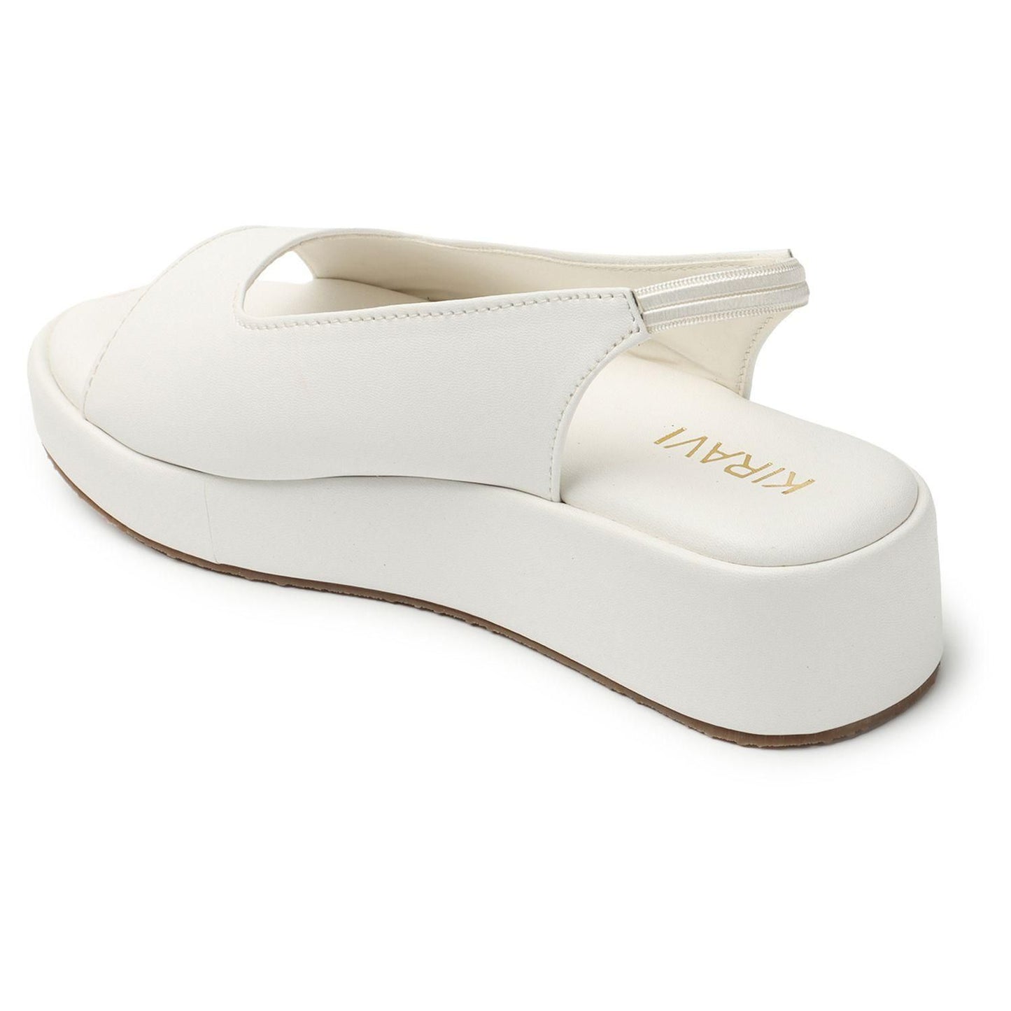 Kiravi Closed Back Strap White Wedges