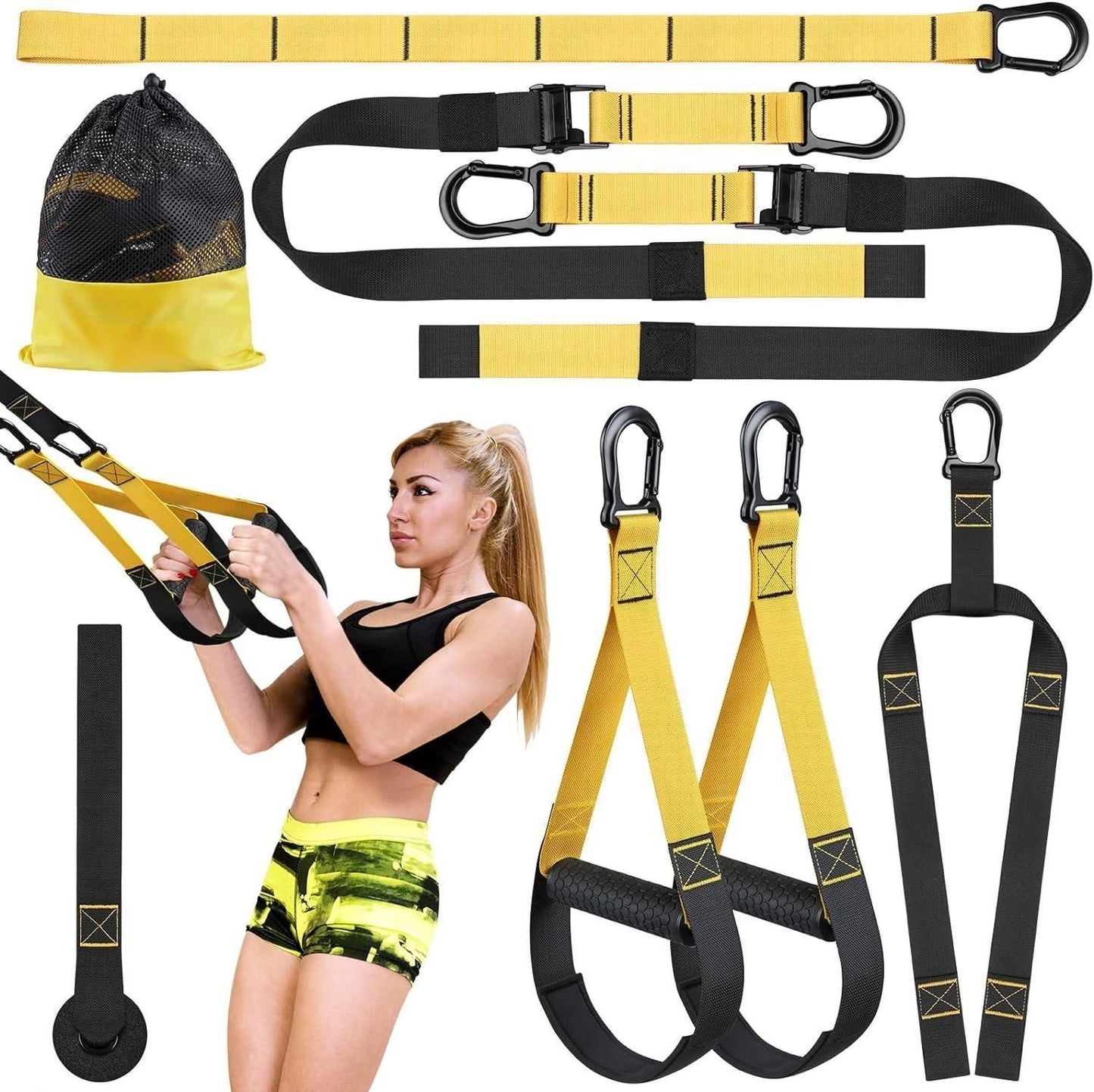 Home Resistance Training Kit, Resistance Trainer Exercise Straps with Handles