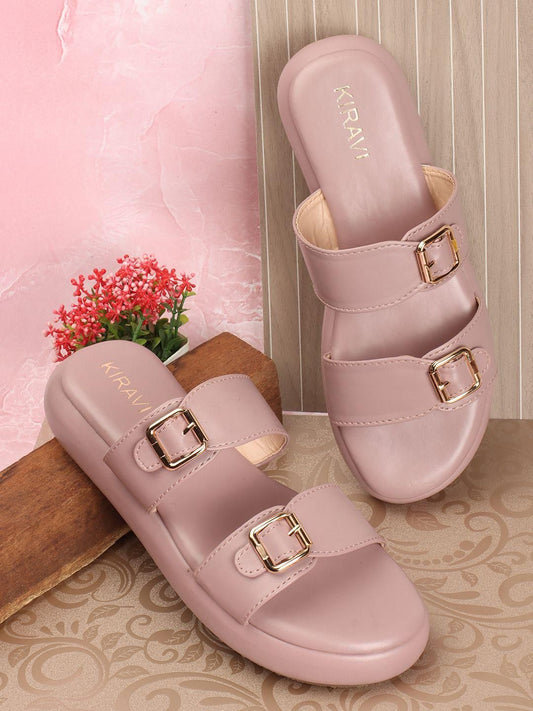 Kiravi Double Buckle Rose Sandals