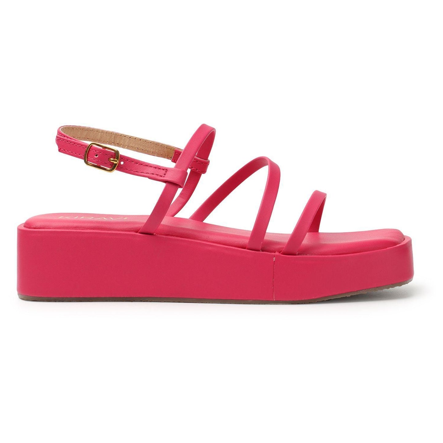 Kiravi Multi Strap Pink Wedges