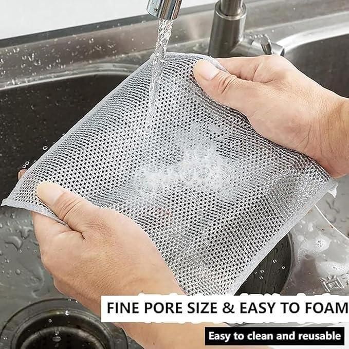 Multipurpose Wire Dishwashing Rags for Wet and Dry Pack of 10