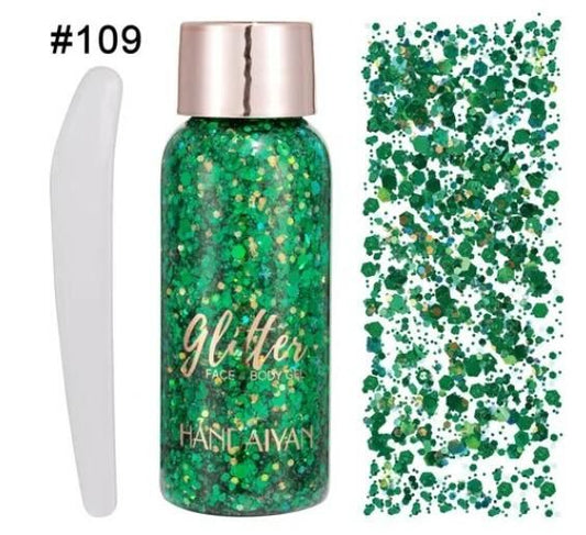 Body and Face Sparkling Glitter Gel with Smear Spoon