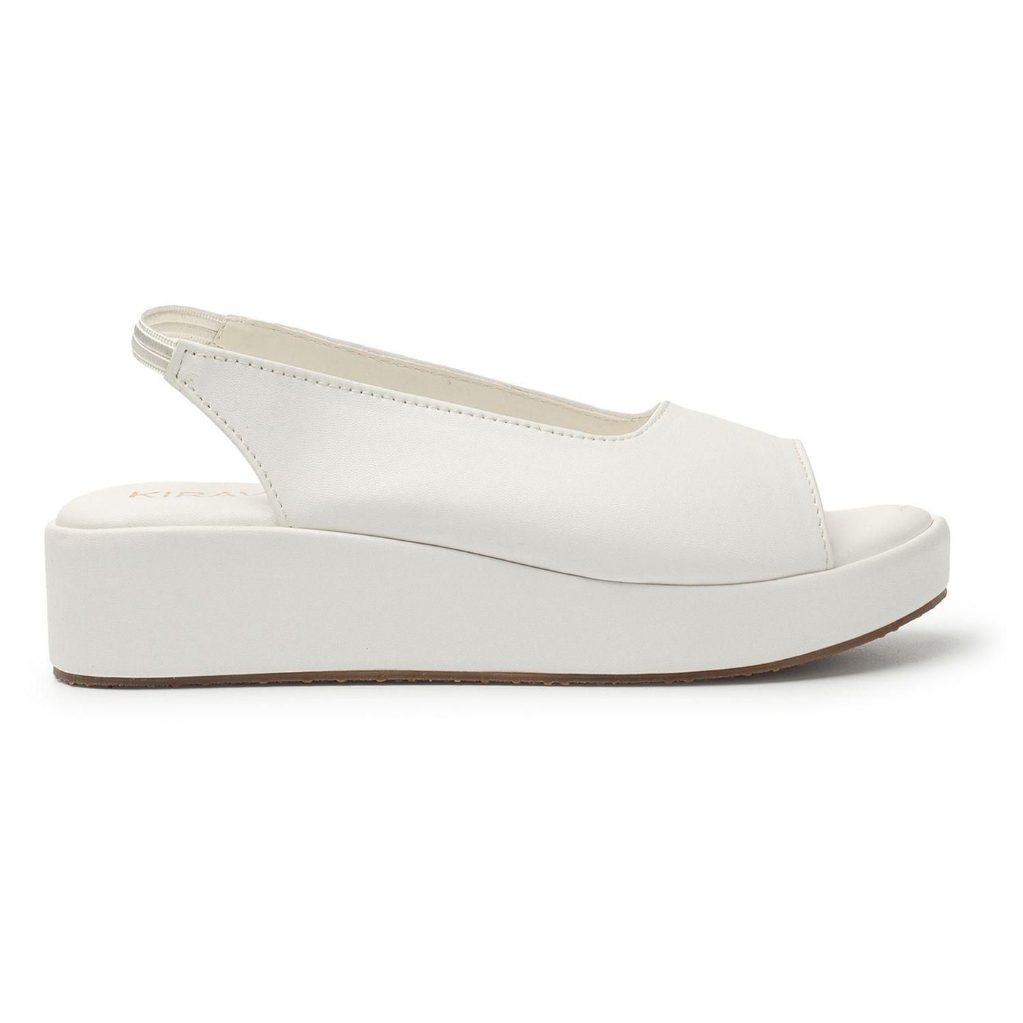 Kiravi Closed Back Strap White Wedges