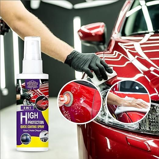 Polish Spray 3 in 1 High Protection Quick Car Coating Spray 200ml (Pack of 1)